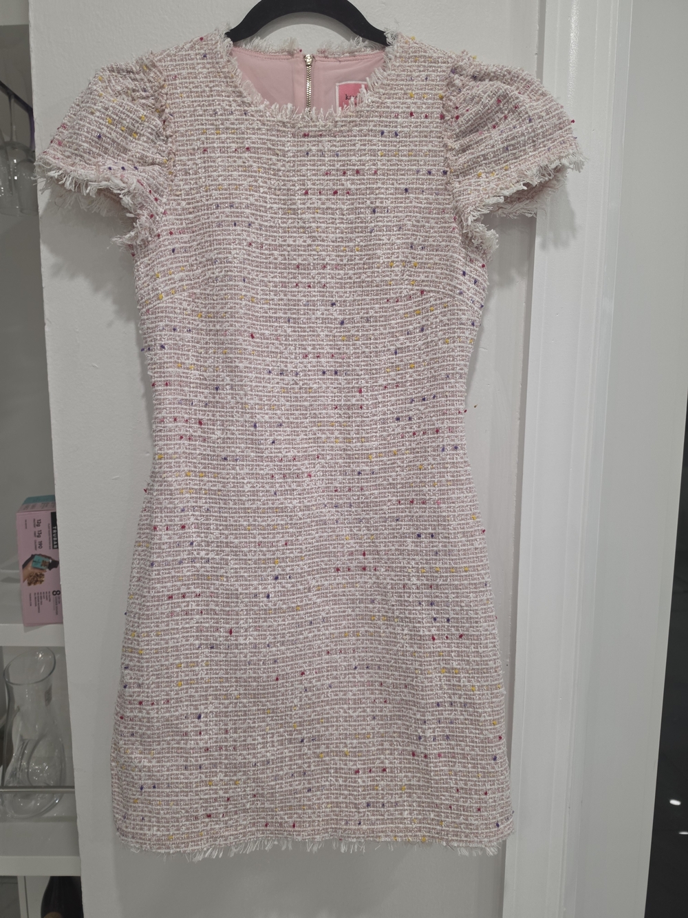 kate spade Pink Multicolor Speckled Tweed Mini Dress